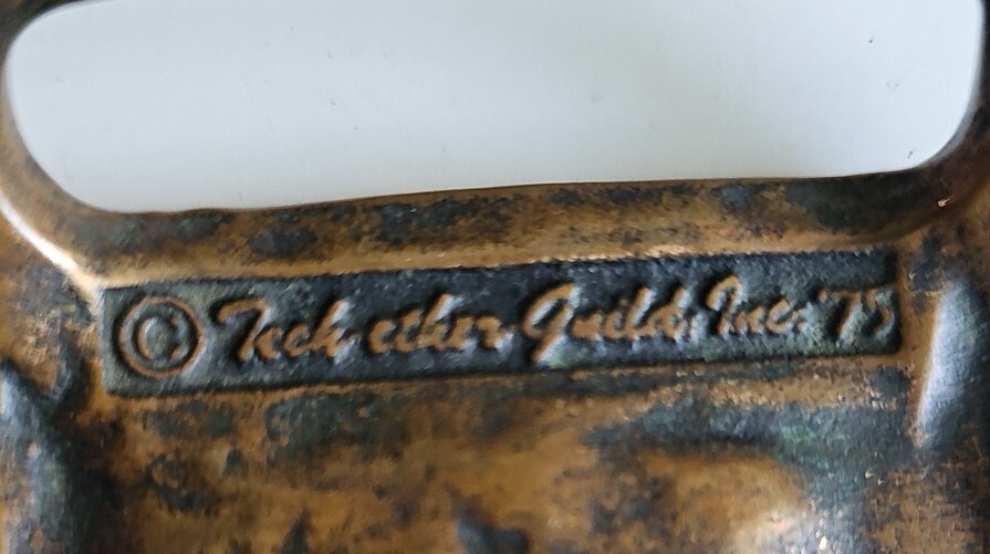 1975 Tech-Ether Guild Solid Brass Belt Buckle T.E… - image 5