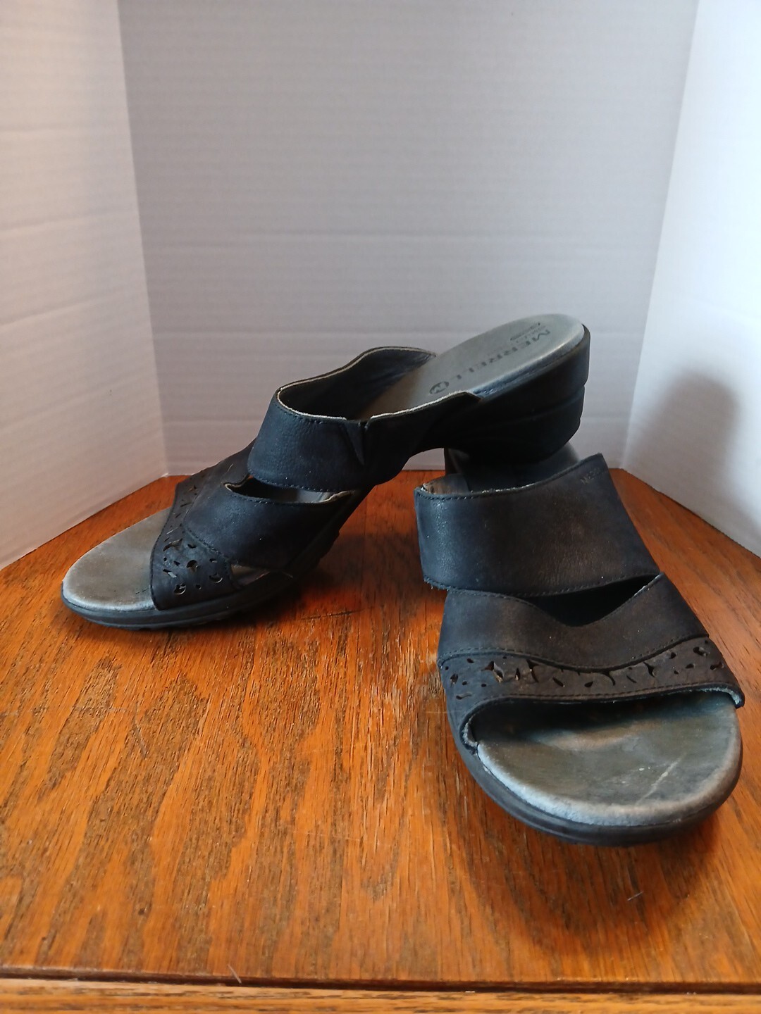 Merrell Donna Tg 9 Scivoli Pelle Nera Seleziona Cuscino Aria Fresca con Suola Grip