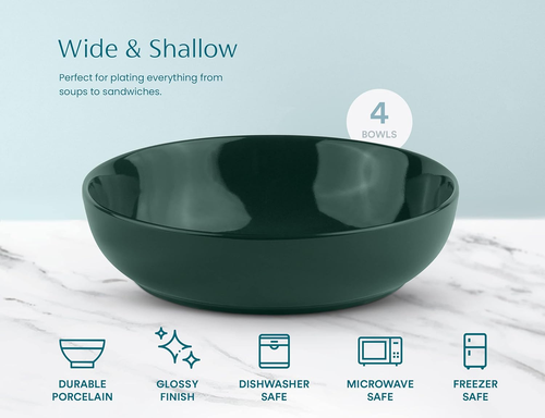 Pasta Bowl, Salad Bowls, Soup, Serving Bowls, Ceramic, Large Capacity, Microwave - Picture 5 of 12
