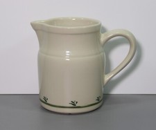 One Ivory with Green Trim Pitcher 5 3/4" - Friendship Pottery Made in USA