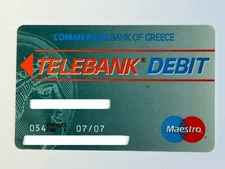 Commercial Bank of Greece Telebank Debit Card▪️2007 Exp▪️Unsigned▪️Collectible