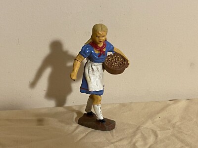 Antique Elastolin German Girl Large Scale Composition Toy RARE av-40