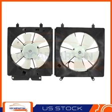 AC Condenser Radiator Cooling Fan Assembly Pair Kit Set For 2002-2006 Honda CR-V