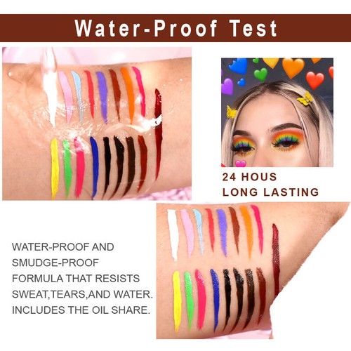Delineador de ojos líquido 17 colores belleza impermeable lápiz maquillaje cosméticos - Imagen 8 de 29