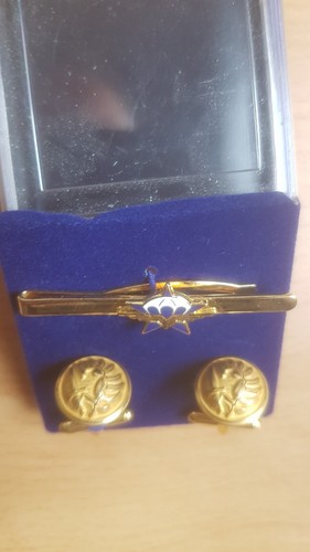 Bouton de manchettes insigne troupe aéroportées TAP et pince à cravatte 1 RCP - 第 1/3 張圖片