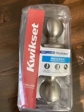 Kwikset 300P 15 CP V1 Bed and Bath Knob: Satin Nickel-New, Open box
