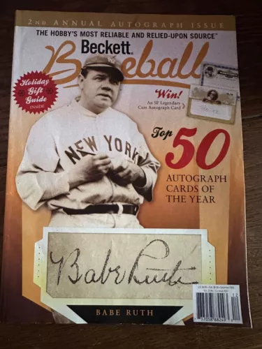 Beckett Baseball ( December  2006 ) BABE RUTH ON COVER TOP 50 AUTOGRAPH CARDS!!!