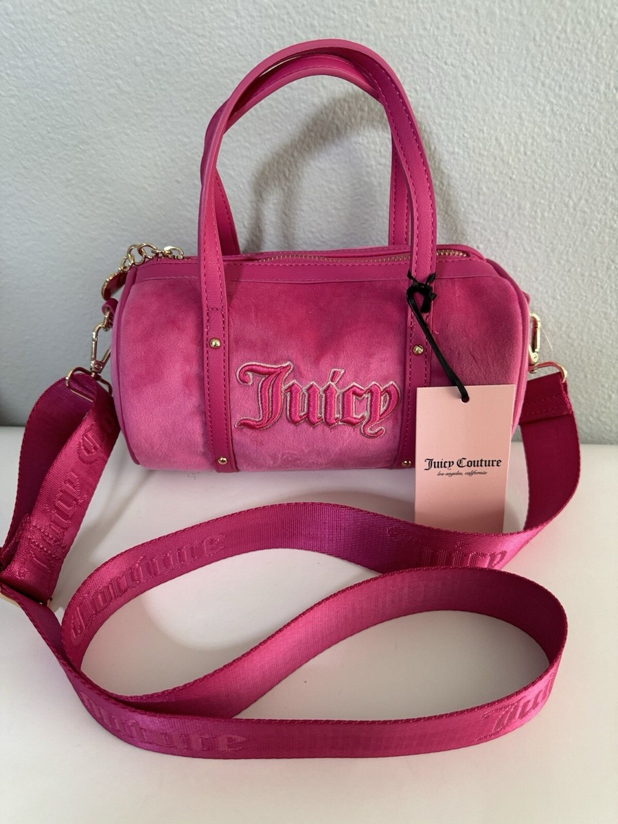 Juicy Couture Queen Of Everything Mini Barrel Velour Crossbody