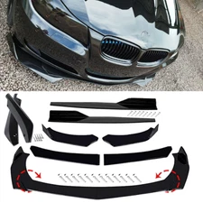 For BMW Front Bumper Lip Splitter Lower Spoiler Body Kit Glossy Black Side Skirt
