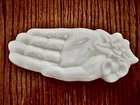 Vintage AVON White Milk Glass Hand Shaped Trinket Dish 5.25” x 2.25”