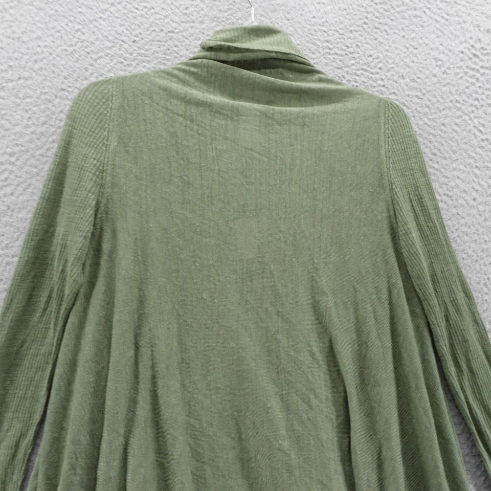Nuevo con etiquetas Cárdigan Abierto Talbots Talla S Verde Pequeño Mujer Mezcla de Lino Drapeado Suéter Foto 4 de 4