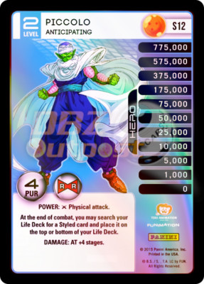 Dragon Ball Z TCG Panini Evolution S12 Piccolo Anticipating Hi-Tech Rainbow Foil