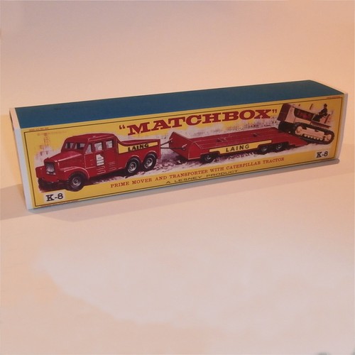 Matchbox Lesney King Size K 8 Prime Mover, Trailer, & Caterpillar Tractor Set - Picture 3 of 9