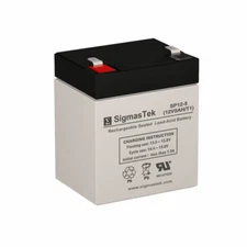 Genuine 12V 5AH SigmasTek Battery - Replacement for NP4-12