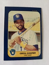 1986 Fleer Mini Baseball Card #100 Cecil Cooper Milwaukee Brewers NmMt Free Ship