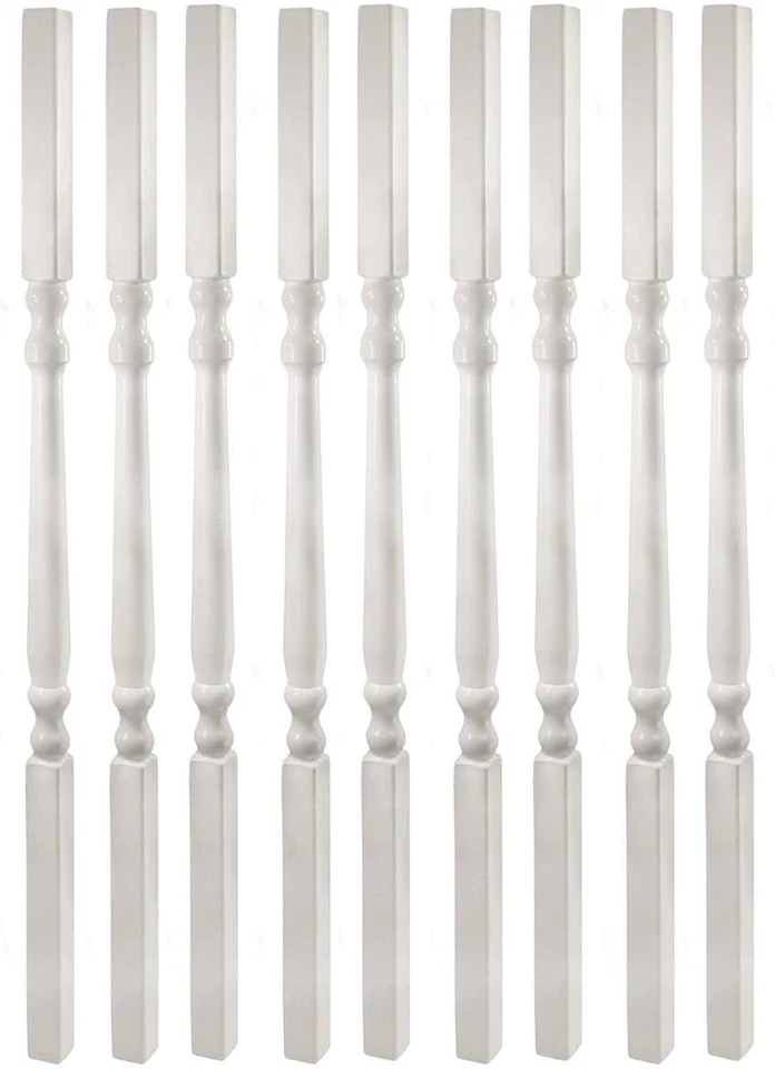 LMT 3140-34.0-WHITE 1 1/4" Sq x 34" Colonial Vinyl Spindle - White (Pack of 9)