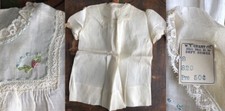 VTG NWT 30s 40s BABY SHEER DRESS WHITE EMBROIDERED FLOWERS LACE W.T. GRANT CO.