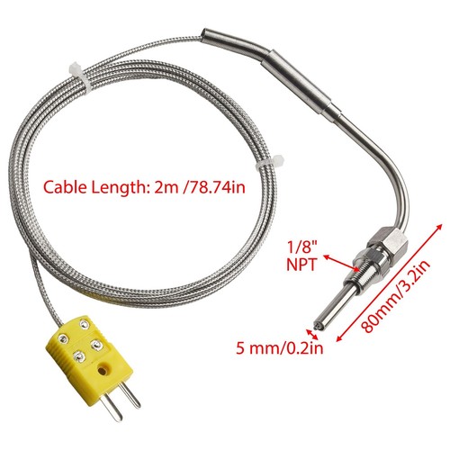 K Type Thermocouple 2m /78.74inch 5mm/0.2" EGT K Type Thermocouple 1pc EGT - Picture 7 of 14