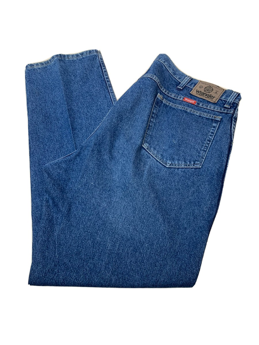 WRANGLER Authentic Mens jeans tag 42x32 approx 42x33 Blue Denim