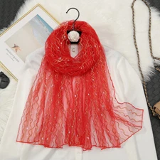 Organza Glitter Pashmina Shawl Women Long Wrap Lady Scarf Weddings Bridal Shawls