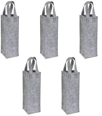 5x Flaschentasche aus Filz   Flaschenträger für 1L Flaschen als Weintasche