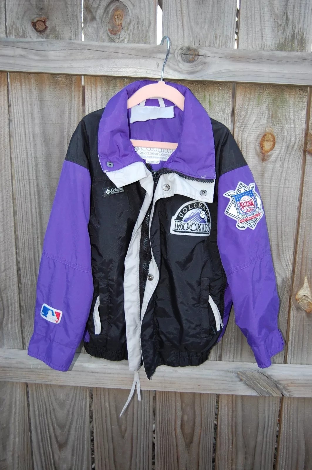 Vintage 90s COLUMBIA Colorado Rockies MLB Baseball Windbreaker Jacket Coat