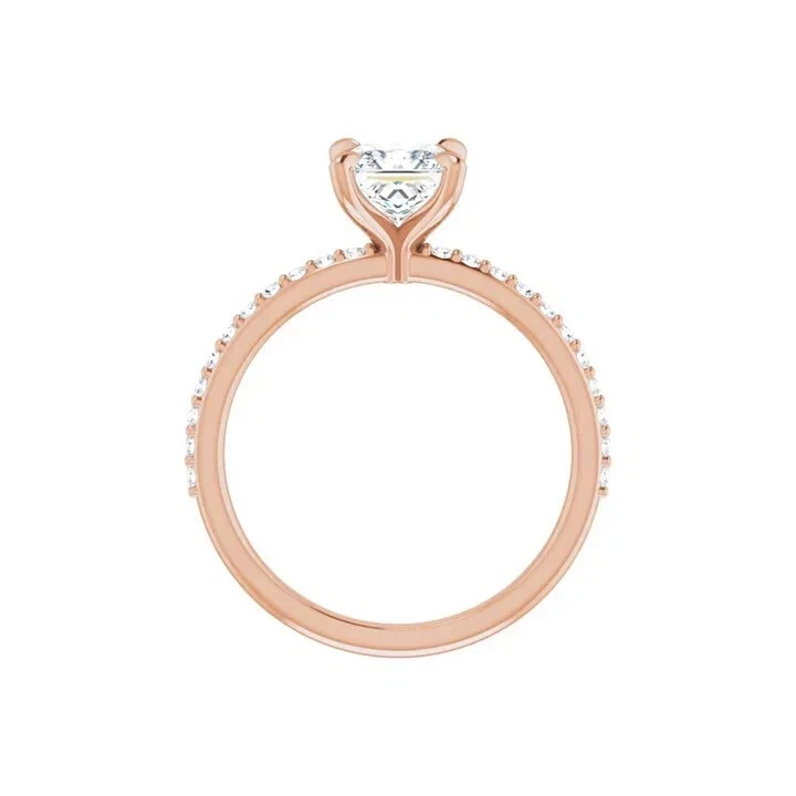 1.46 Ct Princess Cut Lab Grown Diamond Women's Ring in Solid 10K Rose Gold - Image 2 of 4