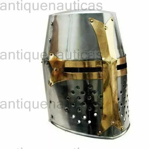 Medieval Knights Templar Crusader Helmet Armor Roman Knight HALLOWEEN COSTUME - Foto 1 di 1