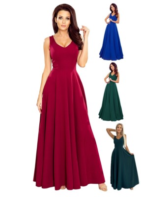Numoco Kleid Abendkleid Maxikleid 36 38 40 42 44 A-Linie figurbetont ärmellos