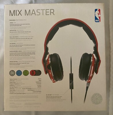 Skullcandy NBA Chicago Bulls Mix Master Throwback Headphones /New