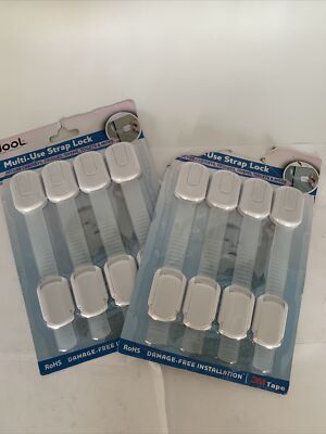 Jool Baby Multi-Use Strap Lock Child Safety 4 Pack White 3M - Lot 2