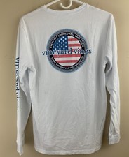 VINEYARD VINES Boy's Americana USA Flag Long Sleeve Pocket T-Shirt Sz XL 18 