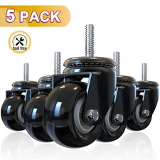 2 inch Office Chair Caster Rubber Swivel Wheels Replacement Heavy Duty Set of 5
