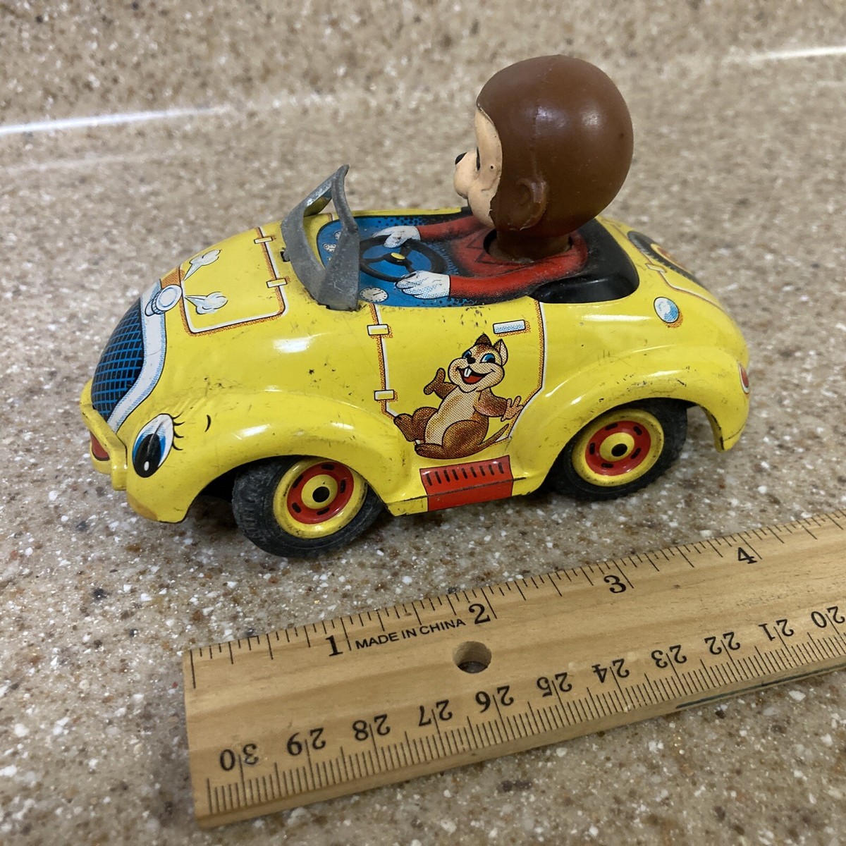 ドイツ　シュコー　ヴィンテージ　　　　　イエスノーモンキー Vintage Tin Car Japan Monkey Squirrel 1960s mcm Curious George? | eBay
