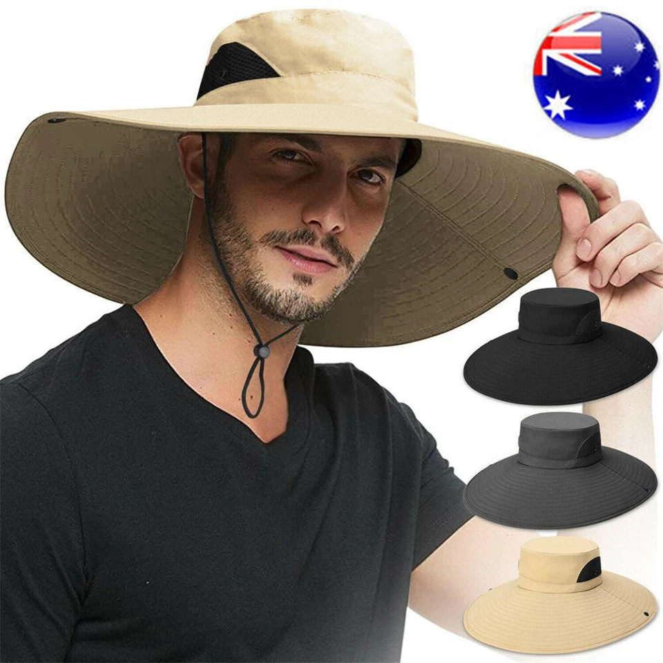 Summer Fishing Sun Fisherman Hat Boonie Bucket Cap Wide Visor Brim Hat