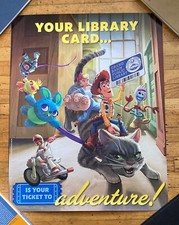 Original Toy Story Woody Riding Cat READ Library 22x28 Pixar Promo Poster