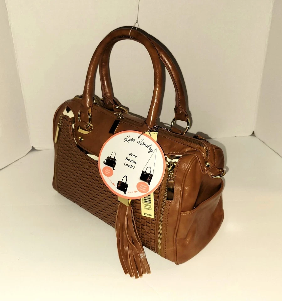 Bolso Cartera Convertible Kate Landry Dos Looks En Uno Montura Patrón Cebra Precioso Foto 2 de 4