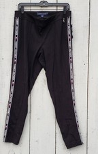 Tommy Hilfiger Women's Sz PL Black Athletic Pants NEW logo on leg