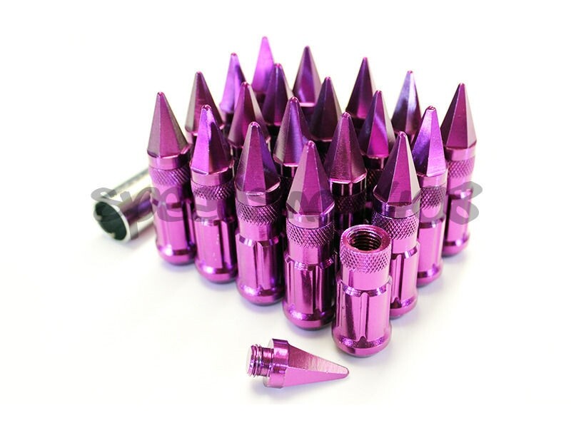 Z RACING PURPLE SPIKE LUG NUTS 12X1.5MM STEEL OPEN EXTENDED KEY | eBay