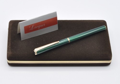 Osama vintage 1985/90 rare green China lacquer special fountain pen NEW in bo - Foto 2 di 8