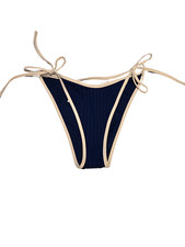 NWT American Eagle Aerie Blue/White Striped Texture Cheekiest Swim Bikini Bottom