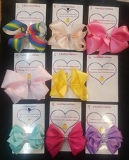 NEW lexibarrettes Handmade Alligator Clip "Big Bling"  "Lil Bling" Bows 5 EACH