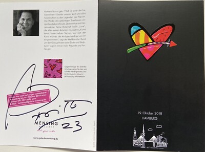 23) Romero Britto signiert orig. Einladung Karte Unterschrift Autogramm signed