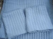 Kasentex Oversize Queen Blue Pick Stitch Lightweight Quilt Two Shams NEW