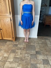 Mari Lee by Madeline Gardner Blue Prom/Party Strapless Dress Size 1/2