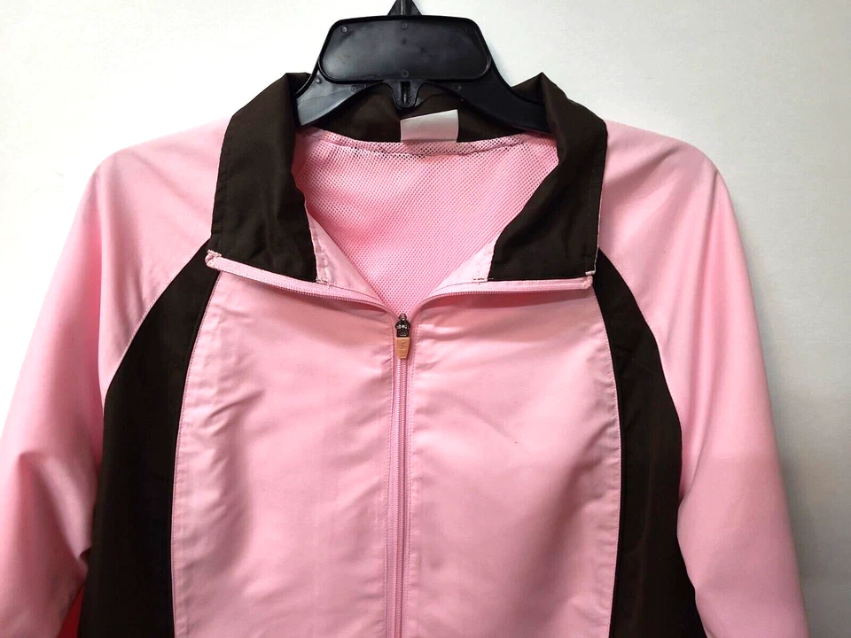Chaqueta para mujer DANSKIN NOW rosa/marrón cremallera completa ligera talla grande (12-14) usada en excelente estado Foto 2 de 4