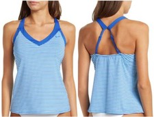 NWT Women's Nike Stripe V-Neck Tankini Color: Hyper Royal Blue