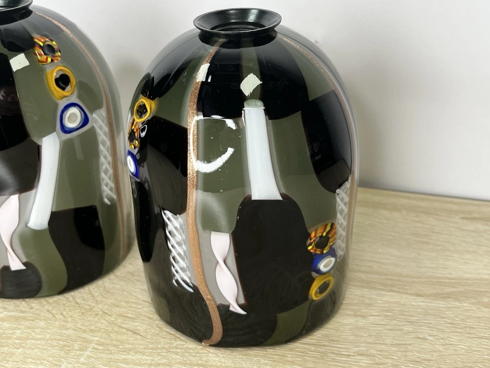 Signed Murano Style Hand Blown Venetian Art Glass Lamp Shades – 3pc Pendant Set - Image 2 of 4