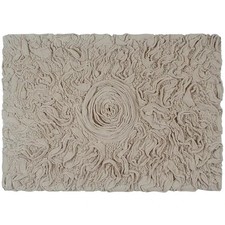 Home Weavers 21"x34" Bell Flower Collection Linen Cotton Floral Pattern Bath Rug