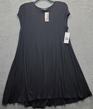 Karen Kane Maggie Trapeze Dress Womens Large Black Classic High-Low Hem L13343